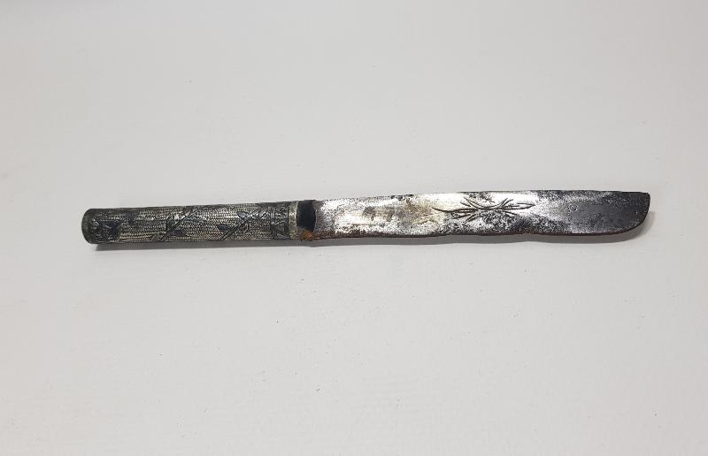 OSMANLI DÖNEMİ 1320 TARİHLİ VE GÜMÜŞ SAPLI ÇOK NADİR BABAKALE BIÇAĞI