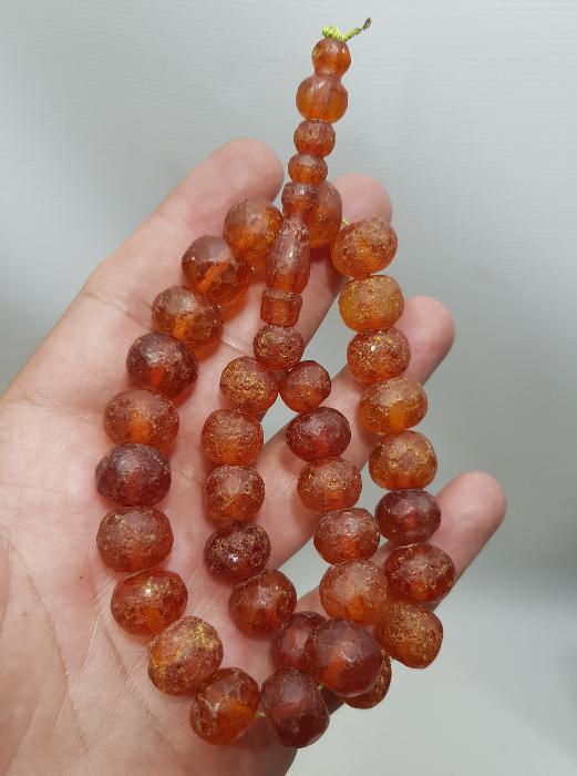 OSMANLI DÖNEMİ ÇOK NADİR FASETA KESİM DAMLA KEHRİBAR TESPİH