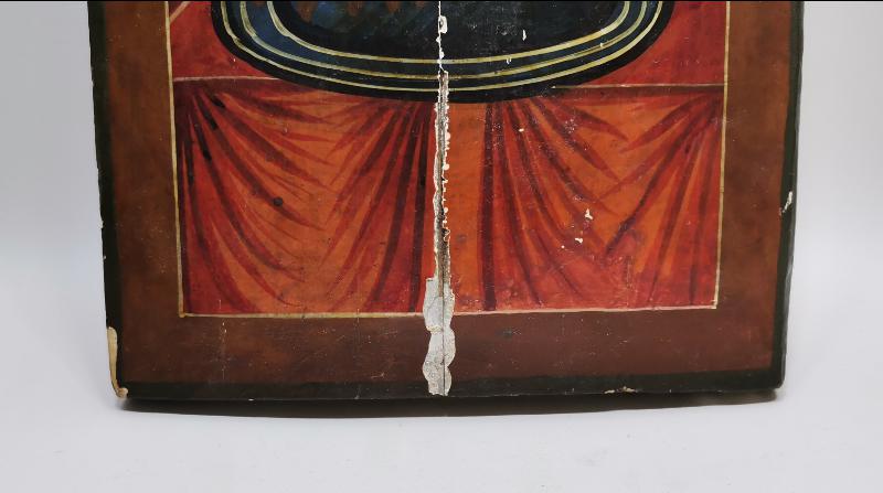 OSMANLI DÖNEMİ RUM İŞİ ÇOK FARKLI FORMDA EL BOYAMA İKONA