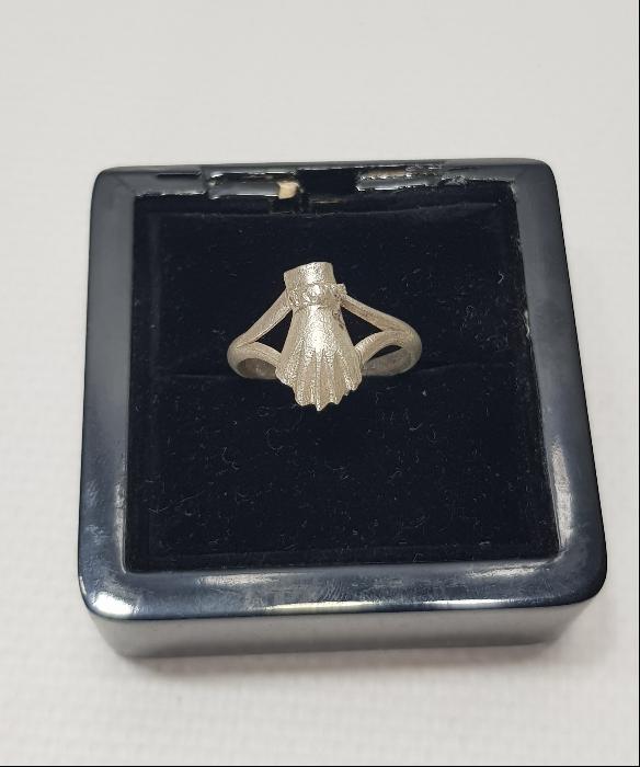 OSMANLI DÖNEMİ RUM İŞİ EL FORMLU GÜMÜŞ YÜZÜK