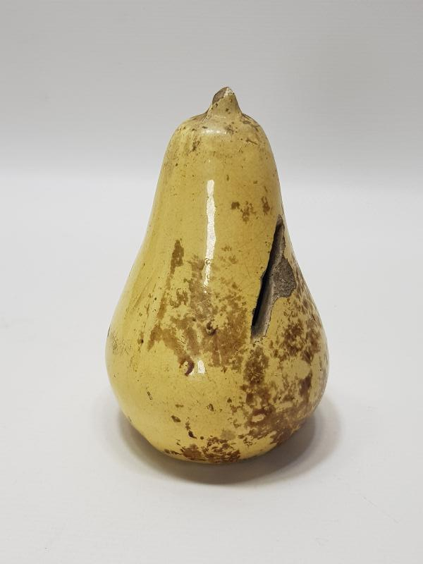 OSMANLICA YAZILI ARMUT FORMLU ÇOK NADİR ÇANAKKALE SERAMİK KUMBARA