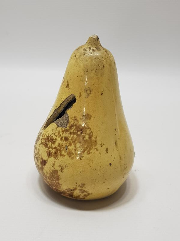 OSMANLICA YAZILI ARMUT FORMLU ÇOK NADİR ÇANAKKALE SERAMİK KUMBARA