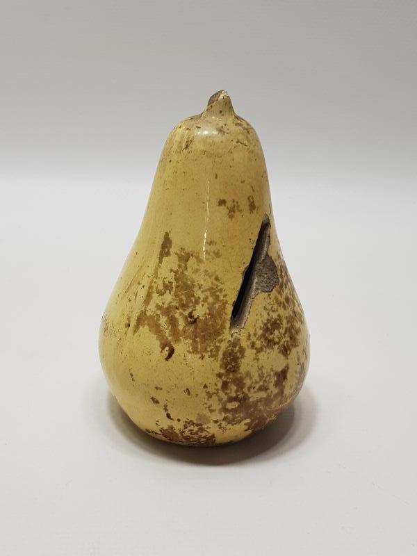 OSMANLICA YAZILI ARMUT FORMLU ÇOK NADİR ÇANAKKALE SERAMİK KUMBARA