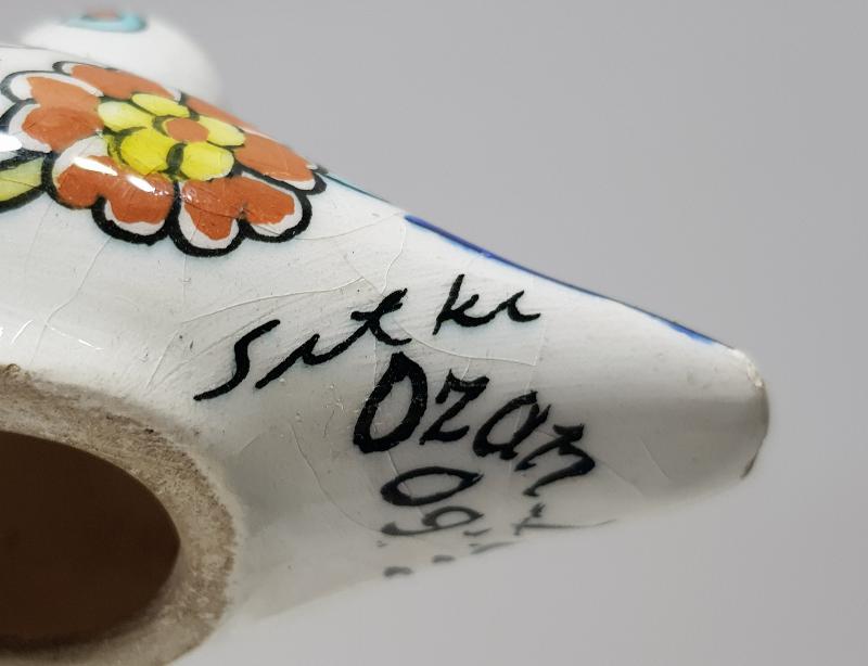 SITKI OLÇAR İMZALI KÜTAHYA SERAMİK KUŞ BİBLOSU