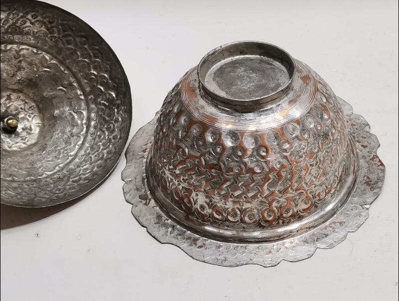 ANTİKA KAPAKLI BAKIR KASE