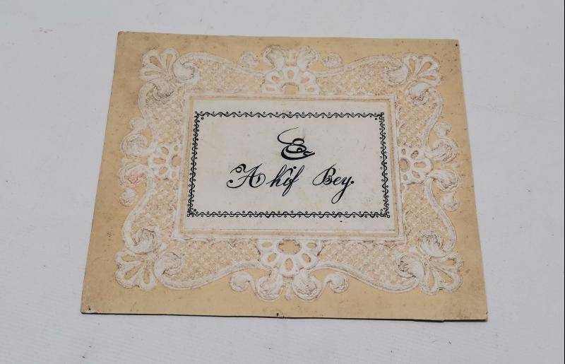 EL YAZMA OSMANLICA & TÜRKÇE AKİF BEY YAZILI GOFRE DAVETİYE