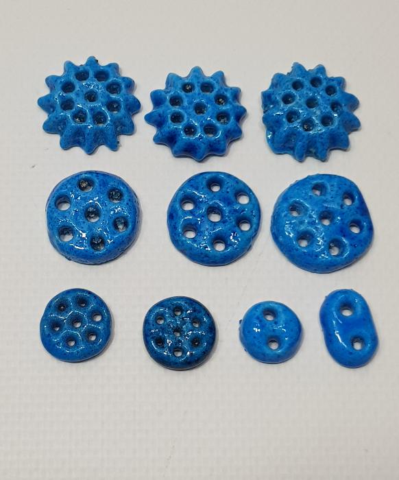 OSMANLI DÖNEMİ ERMENİ İŞİ TURKUAZ RENKLİ CAM OPAL DÜĞMELER