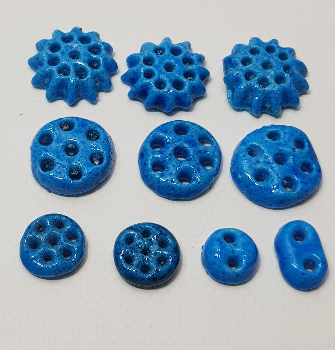 OSMANLI DÖNEMİ ERMENİ İŞİ TURKUAZ RENKLİ CAM OPAL DÜĞMELER