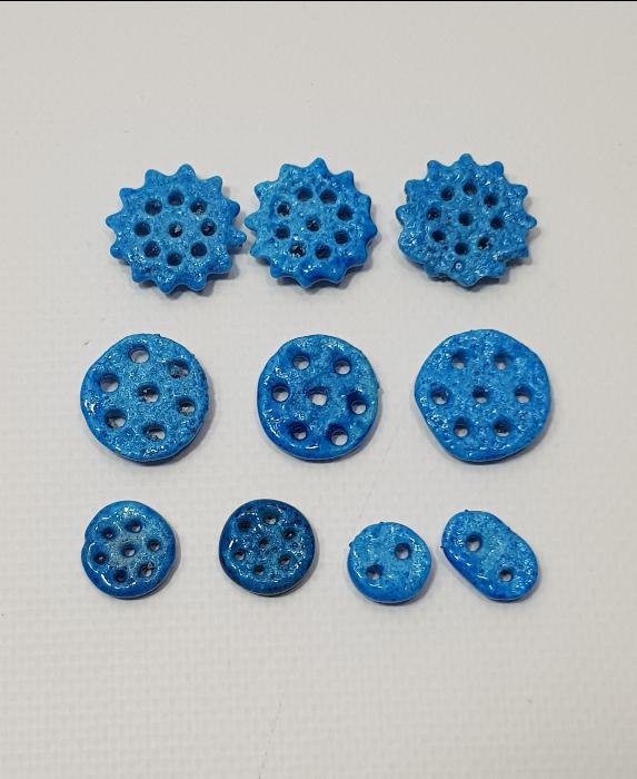 OSMANLI DÖNEMİ ERMENİ İŞİ TURKUAZ RENKLİ CAM OPAL DÜĞMELER