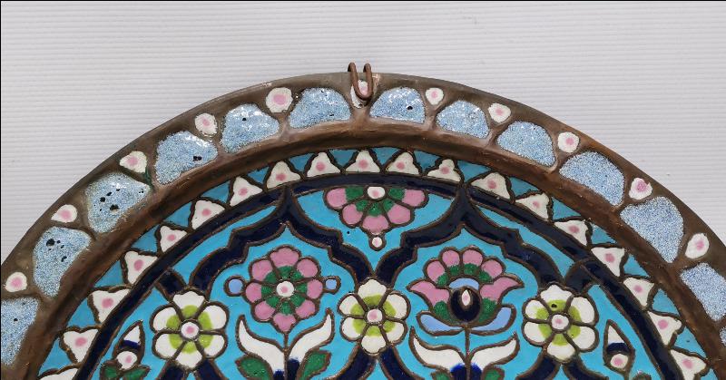 OSMANLI DÖNEMİ MİNELİ BÜYÜK BOY BAKIR TABAK