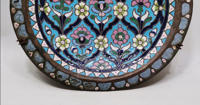 OSMANLI DÖNEMİ MİNELİ BÜYÜK BOY BAKIR TABAK