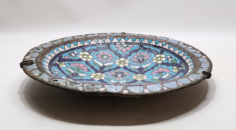 OSMANLI DÖNEMİ MİNELİ BÜYÜK BOY BAKIR TABAK