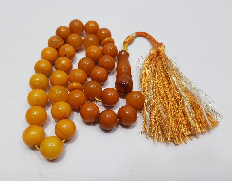 ANTİKA DAMLA KEHRİBAR TESPİH