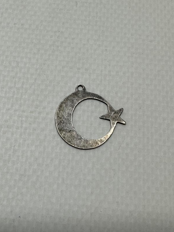 AY YILDIZ FORMLU GÜMÜŞ KOLYE UCU 