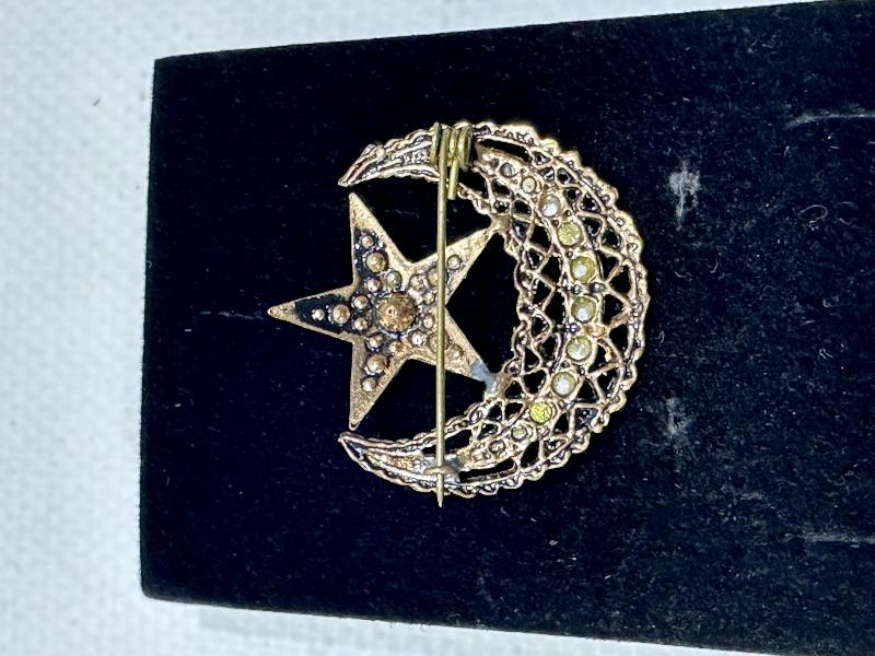 MARKAZİT TAŞLI AY YILDIZ BROŞ