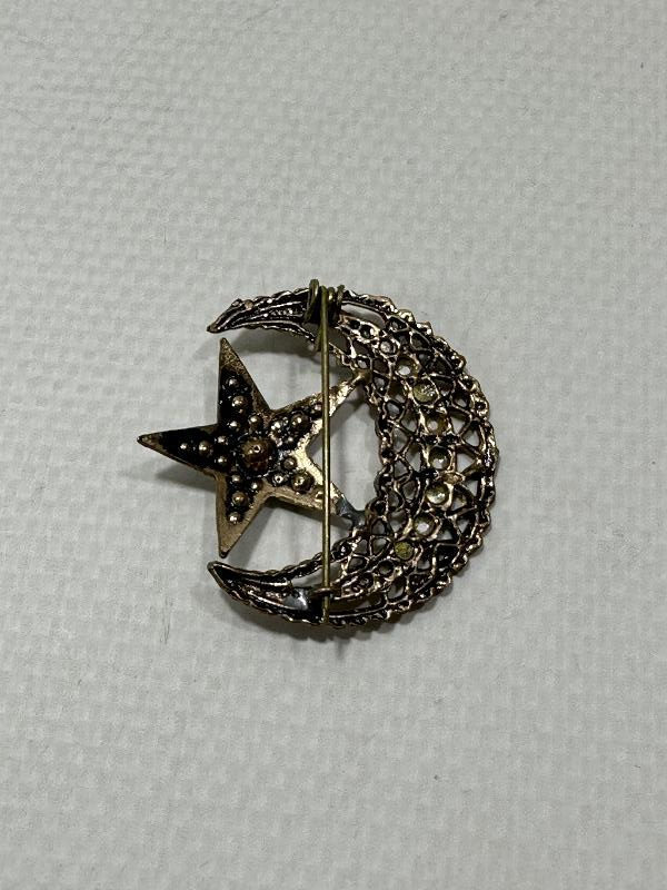 MARKAZİT TAŞLI AY YILDIZ BROŞ