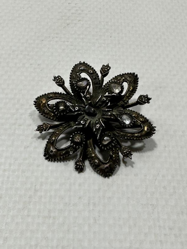 OSMANLI DÖNEMİ ÇİÇEK FORMLU ELMAS BROŞ