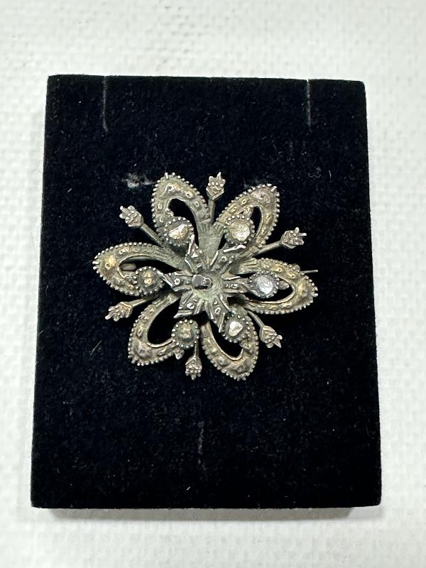 OSMANLI DÖNEMİ ÇİÇEK FORMLU ELMAS BROŞ