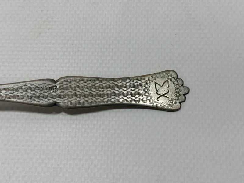 thumbOSMANLI DÖNEMİ İZMİR İŞİ RUMCA YAZILI GÜMÜŞ TATLI KAŞIĞI