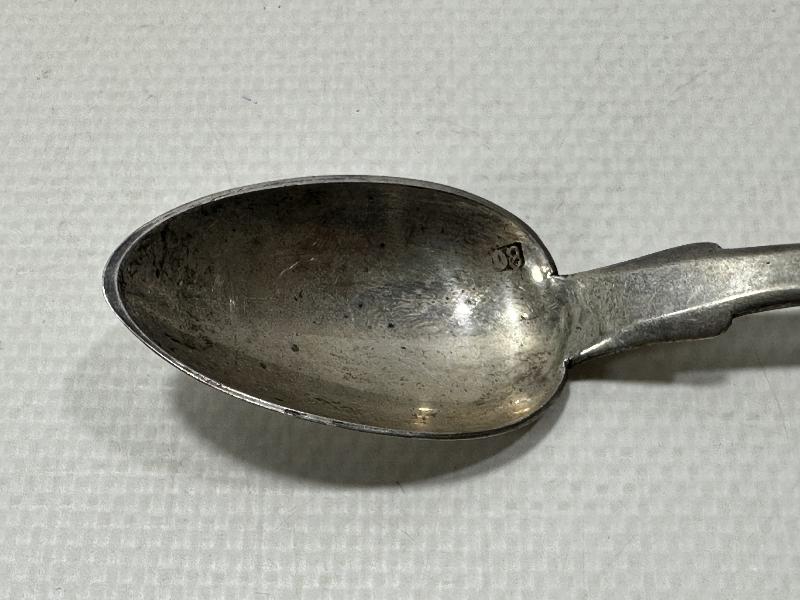 thumbOSMANLI DÖNEMİ İZMİR İŞİ RUMCA YAZILI GÜMÜŞ TATLI KAŞIĞI