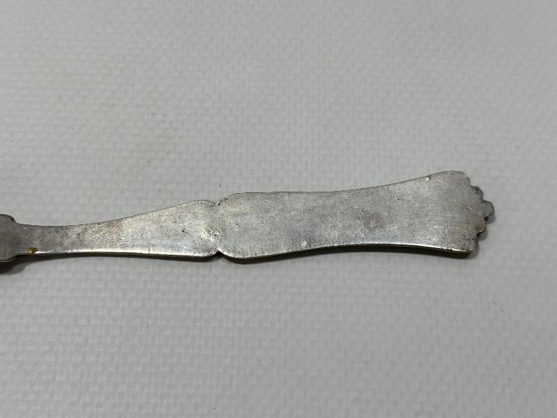 thumbOSMANLI DÖNEMİ İZMİR İŞİ RUMCA YAZILI GÜMÜŞ TATLI KAŞIĞI