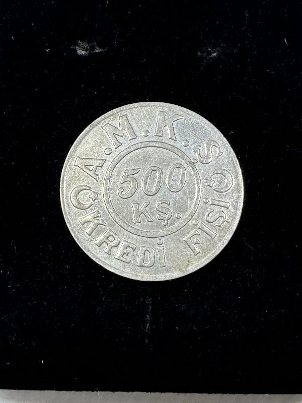 TARİHİ TESİSİ 1 EYLÜL 1925 A.M.K.Ş. KREDİ FİŞİ 500 KURUŞ NADİR JETON