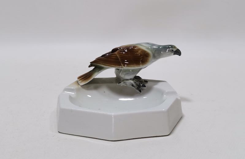 CARL SCHEİDİG KUŞ APLİKLİ PORSELEN KÜL TABLASI