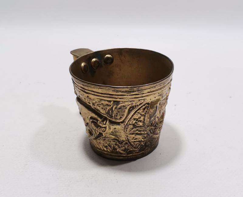 ESKİ YUNAN MALI TOMBAK TÜRÜ ALTIN KAPLAMA BARDAK