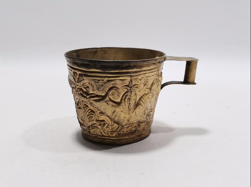 ESKİ YUNAN MALI TOMBAK TÜRÜ ALTIN KAPLAMA BARDAK