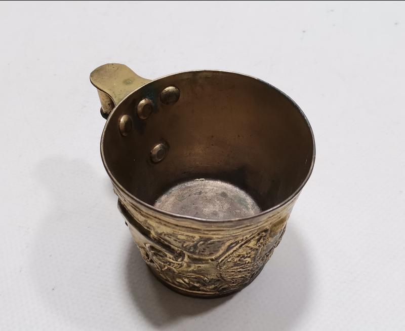 ESKİ YUNAN MALI TOMBAK TÜRÜ ALTIN KAPLAMA BARDAK