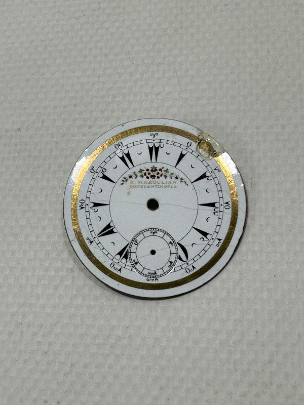 OSMANLI DÖNEMİ CONSTANTINOPLE K. MAKOULIAN YAZILI CEP SAATİ KADRANI