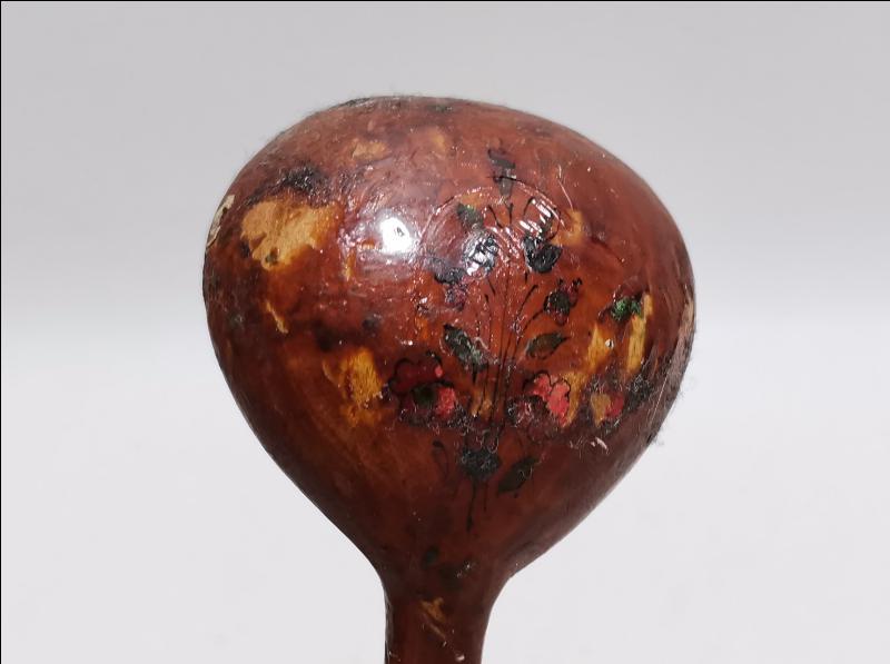 OSMANLI DÖNEMİ DEVLET ARMALI VE OSMANLICA YAZILI EL BOYAMA NADİR AHŞAP KAŞIK