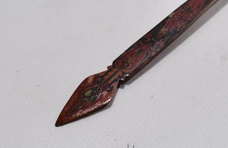 OSMANLI DÖNEMİ DEVLET ARMALI VE OSMANLICA YAZILI EL BOYAMA NADİR AHŞAP KAŞIK