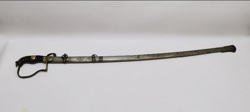 OSMANLI DÖNEMİ ERMENİ USTA VAHRAM TADJIRIAN YAPIMI AY YILDIZLI VE OSMANLICA YAZILI ÇOK NADİR SUBAY KILICI