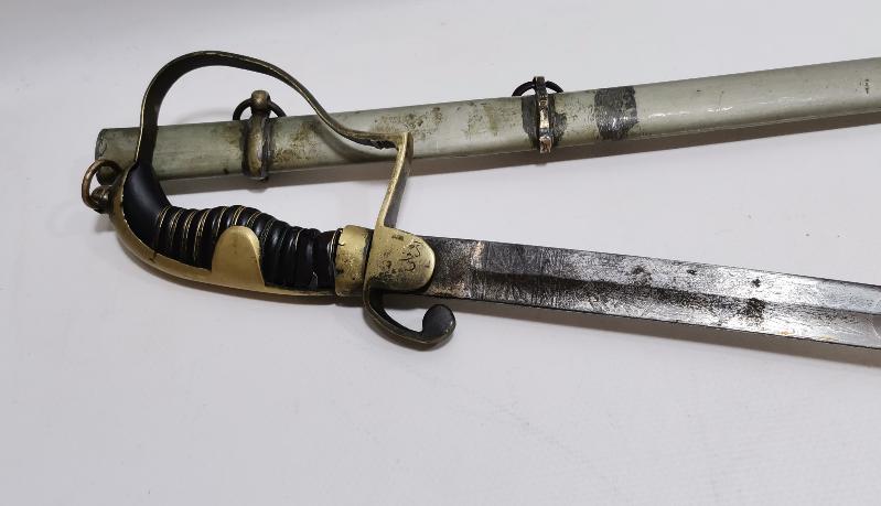 OSMANLI DÖNEMİ ERMENİ USTA VAHRAM TADJIRIAN YAPIMI AY YILDIZLI VE OSMANLICA YAZILI ÇOK NADİR SUBAY KILICI