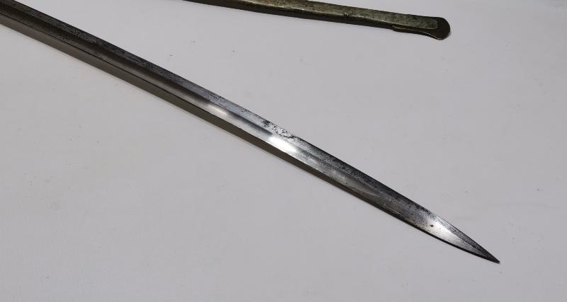 OSMANLI DÖNEMİ ERMENİ USTA VAHRAM TADJIRIAN YAPIMI AY YILDIZLI VE OSMANLICA YAZILI ÇOK NADİR SUBAY KILICI