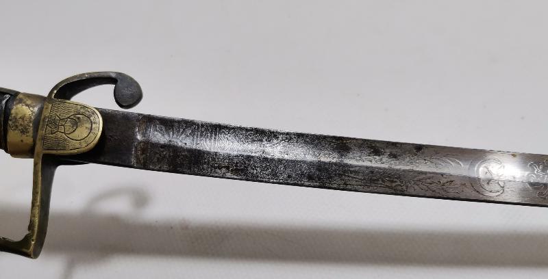 OSMANLI DÖNEMİ ERMENİ USTA VAHRAM TADJIRIAN YAPIMI AY YILDIZLI VE OSMANLICA YAZILI ÇOK NADİR SUBAY KILICI