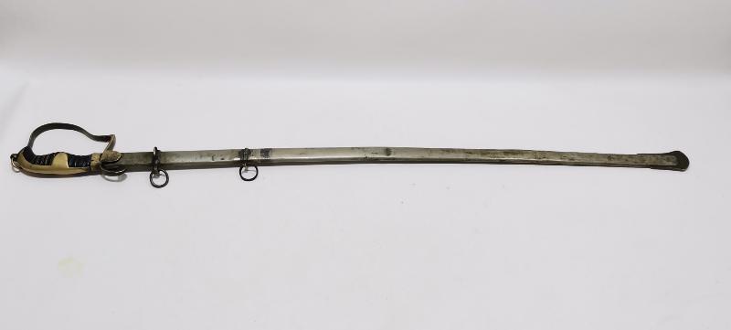 OSMANLI DÖNEMİ ERMENİ USTA VAHRAM TADJIRIAN YAPIMI AY YILDIZLI VE OSMANLICA YAZILI ÇOK NADİR SUBAY KILICI