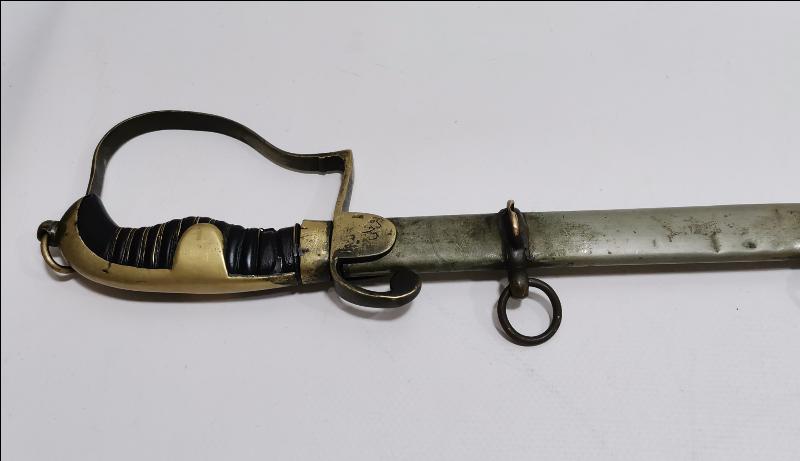 OSMANLI DÖNEMİ ERMENİ USTA VAHRAM TADJIRIAN YAPIMI AY YILDIZLI VE OSMANLICA YAZILI ÇOK NADİR SUBAY KILICI