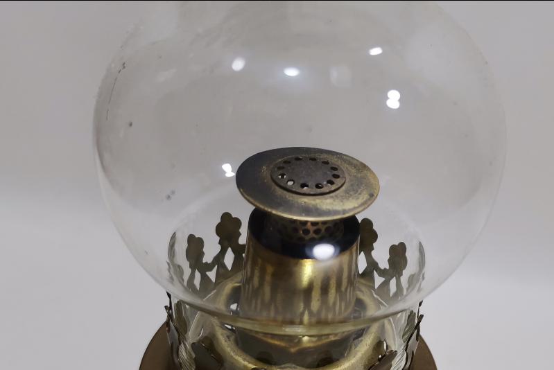 1. DÜNYA SAVAŞI DÖNEMİ HAVAN MERMİ KOVANINDAN YAPILMIŞ 1918 TARİHLİ ÇOK NADİR LAMBA