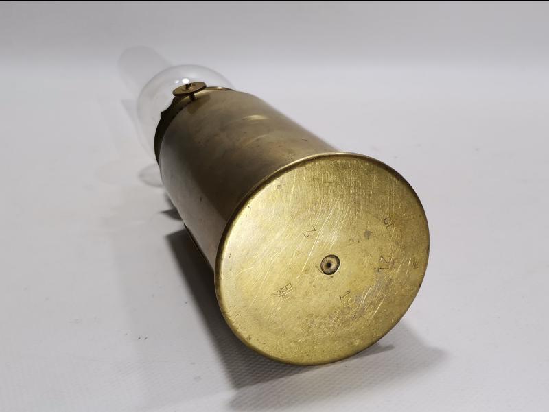 1. DÜNYA SAVAŞI DÖNEMİ HAVAN MERMİ KOVANINDAN YAPILMIŞ 1918 TARİHLİ ÇOK NADİR LAMBA