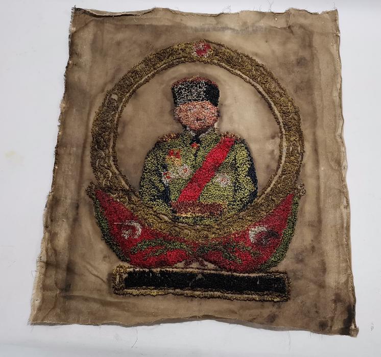 CUMHURİYET İLK DÖNEM ÇOK NADİR EL İŞLEME OSMANLICA YAZILI ATATÜRK PANOSU