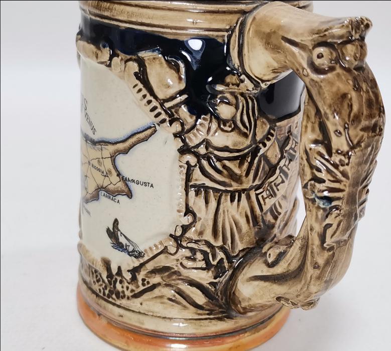 KIBRIS GÖRSELLİ SERAMİK BİRA TANKARTI