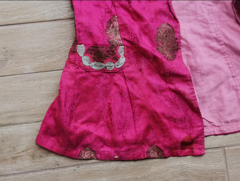 OSMANLI DÖNEMİ ALTIN SIRMA İŞLEMELİ İPEK ELMASİYE KADIN ELBİSESİ