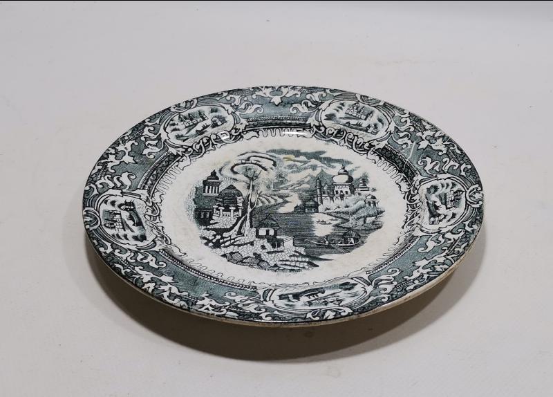 OSMANLI DÖNEMİ BOSPHORUS DAMGALI İSTANBUL BETİMLEMELİ PORSELEN TABAK