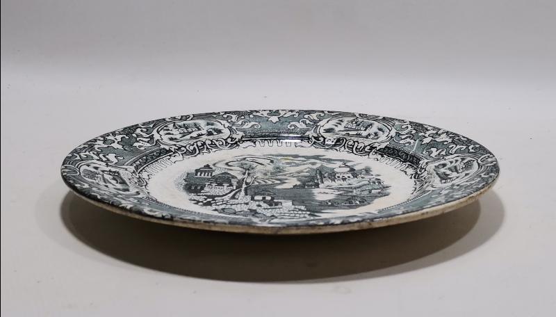 OSMANLI DÖNEMİ BOSPHORUS DAMGALI İSTANBUL BETİMLEMELİ PORSELEN TABAK