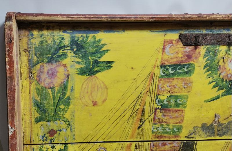 OSMANLI DÖNEMİ ÇOK NADİR BOL BAYRAKLI GEMİLİ SANDIK KAPAĞI