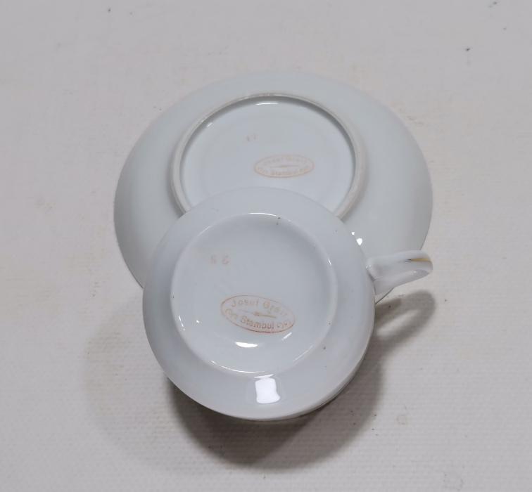 OSMANLI DÖNEMİ NADİR JOSEF GREIF STAMBUL DAMGALI PORSELEN FİNCAN