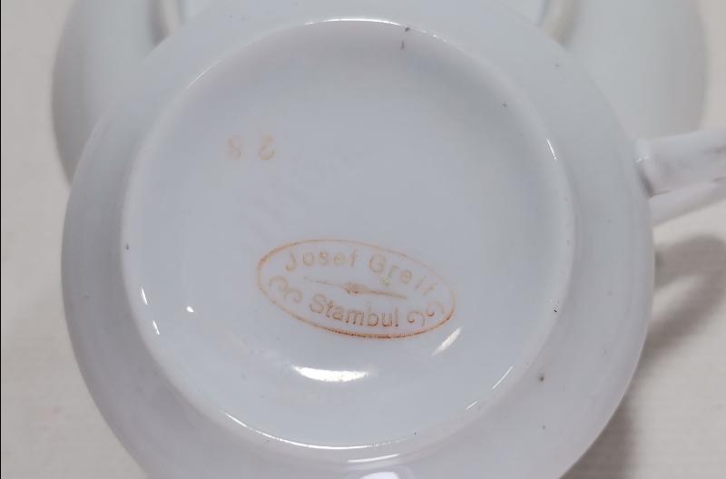OSMANLI DÖNEMİ NADİR JOSEF GREIF STAMBUL DAMGALI PORSELEN FİNCAN
