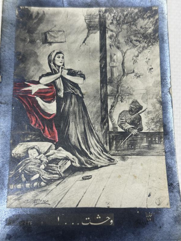 KURTULUŞ SAVAŞI DÖNEMİ YUNAN MEZALİMİNİ GÖSTERİR PROPAGANDA KARTPOSTALI